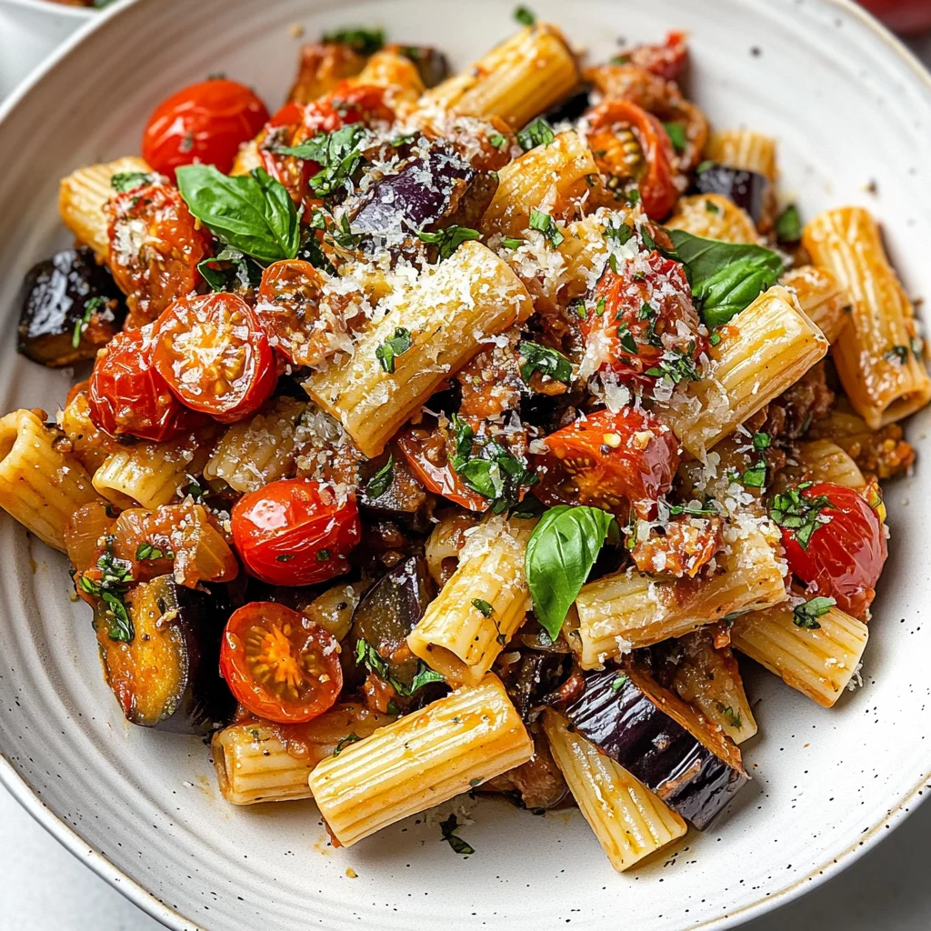 Eggplant and Fresh Tomato Pasta