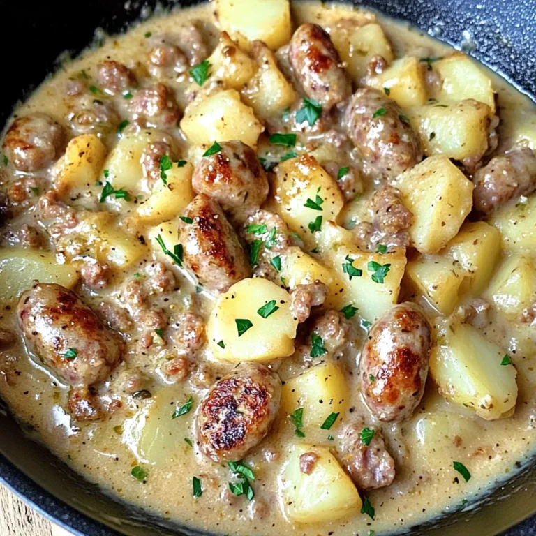 Creamy Sausage and Potatoes- a 30 minute dinner