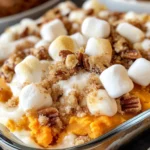 Sweet Potato Casserole with Marshmallows and Streusel