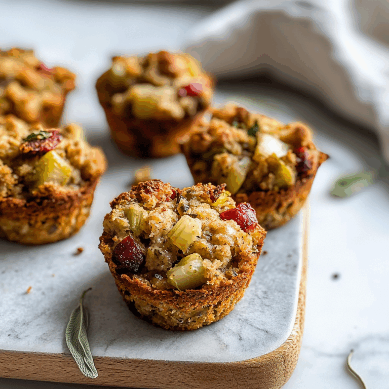Individual Vegan Thanksgiving Stuffing Muffins