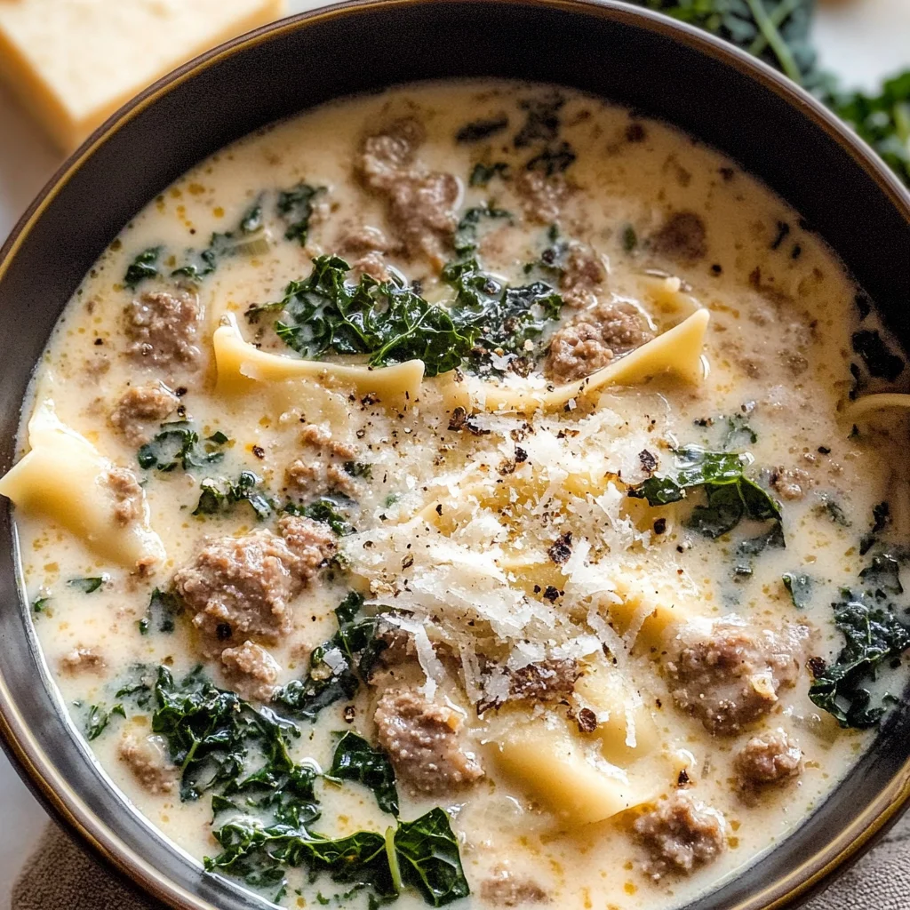 Creamy White Lasagna Soup