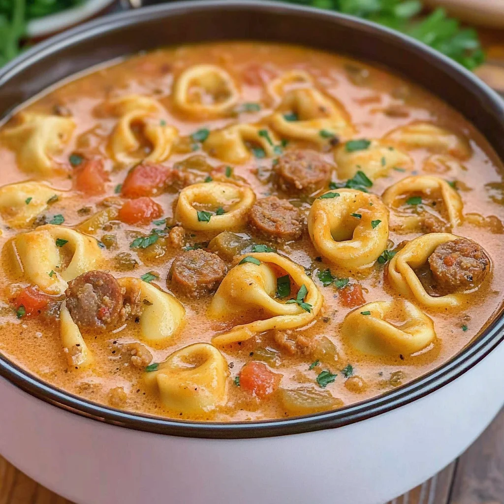 Dutch Oven Tortellini Soup with Sausage