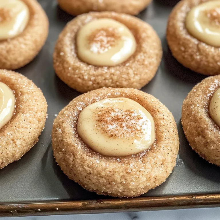 Eggnog Snickerdoodle Thumbprint Cookies
