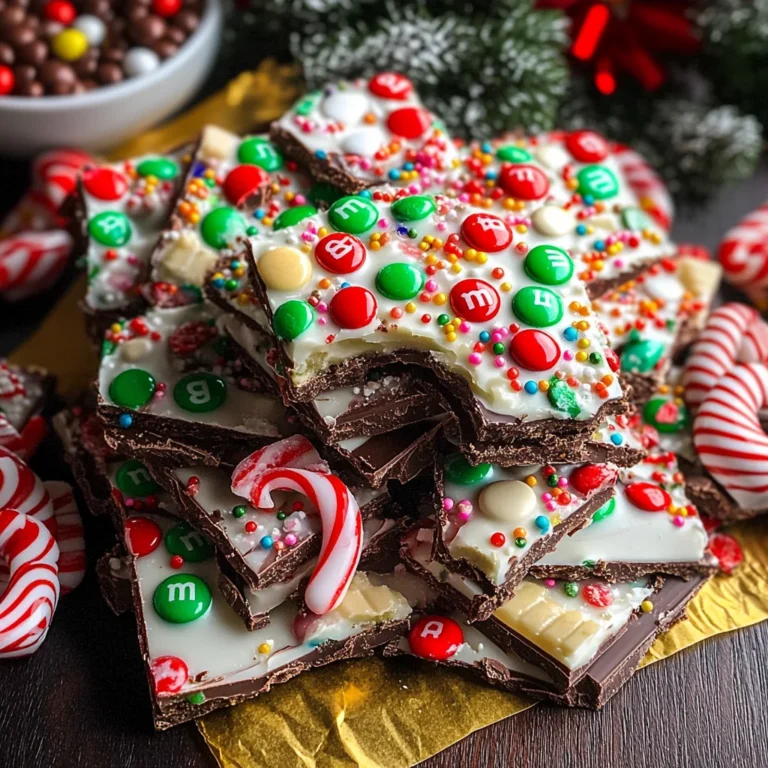 Festive M&M's Christmas Bark