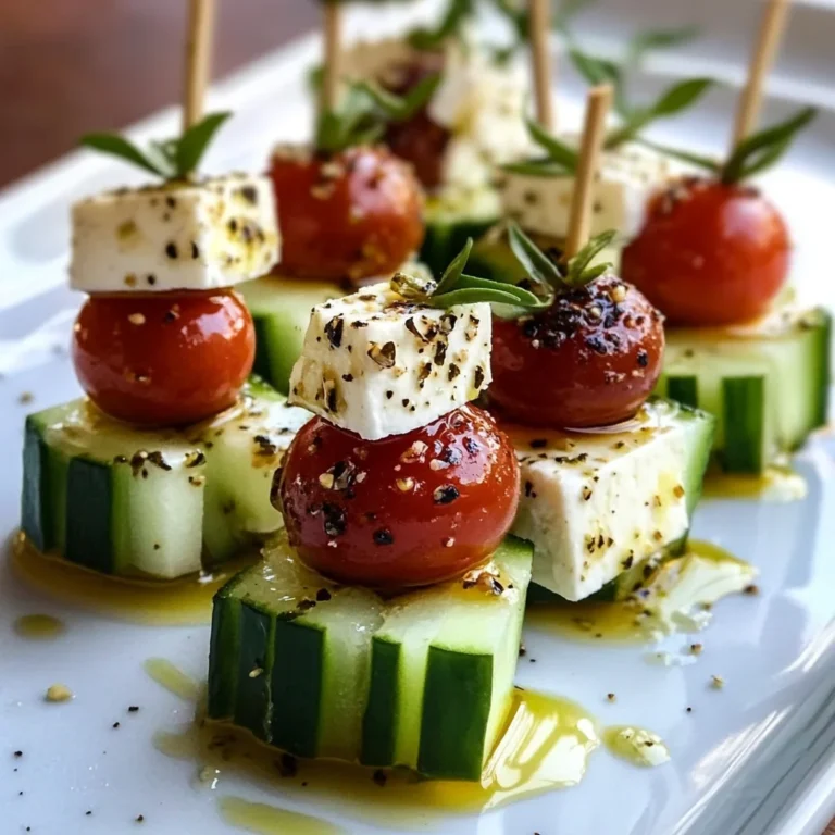 Feta Spieße mit Gurke Rezept