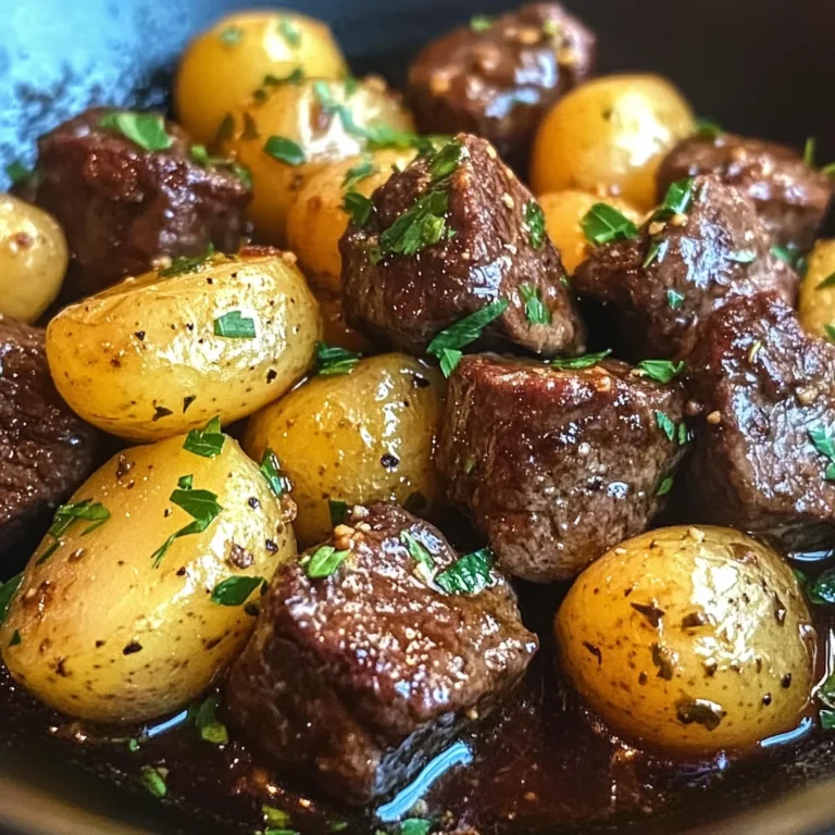 Garlic Butter Beef Bites with Potatoes