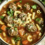 Italian Meatball Soup with Homemade Meatballs