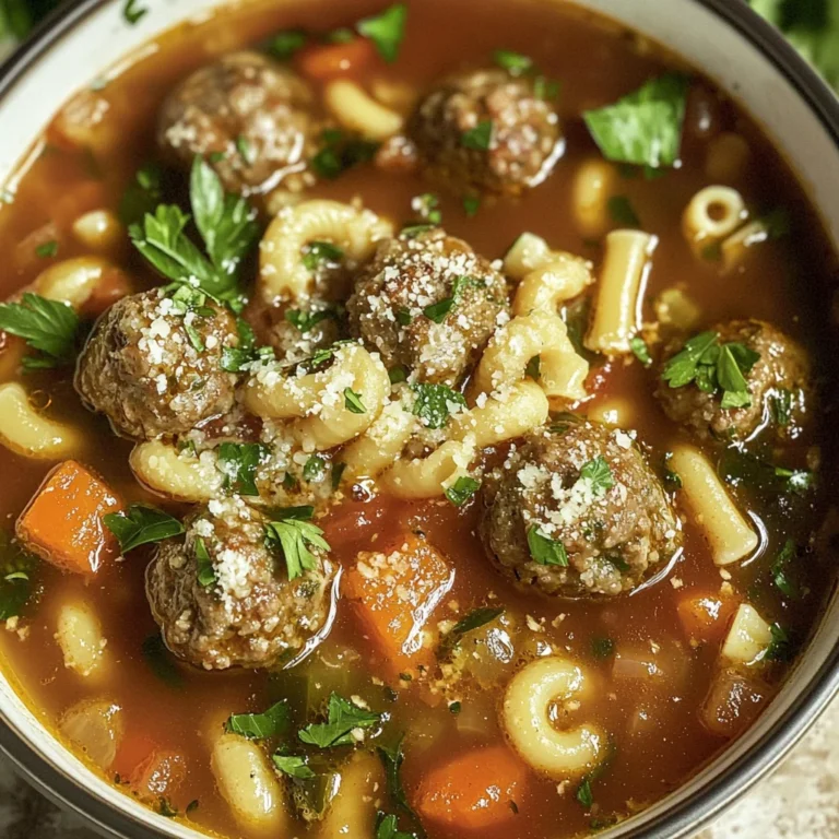 Italian Meatball Soup with Homemade Meatballs