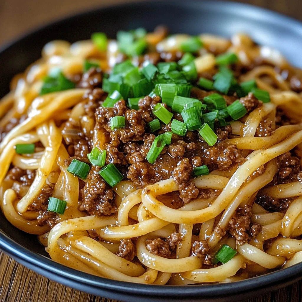 Mongolian Ground Beef Noodles