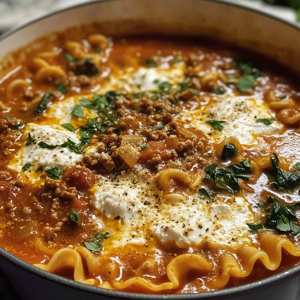 Mouthwatering One Pot Lasagna Soup - Alrightwithme