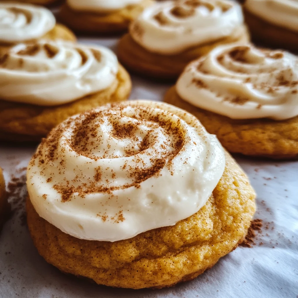 Pumpkin Sugar Cookies with Cream Cheese Frosting
