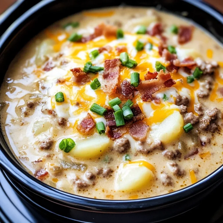Slow Cooker Bacon Cheeseburger Soup