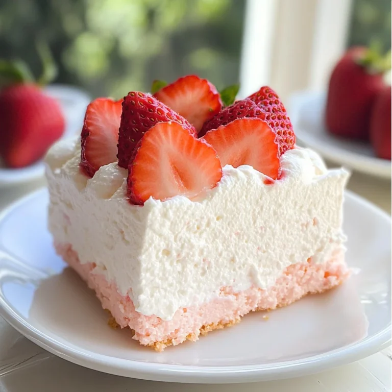 3 Ingredient No Bake Strawberry Cloud Cake