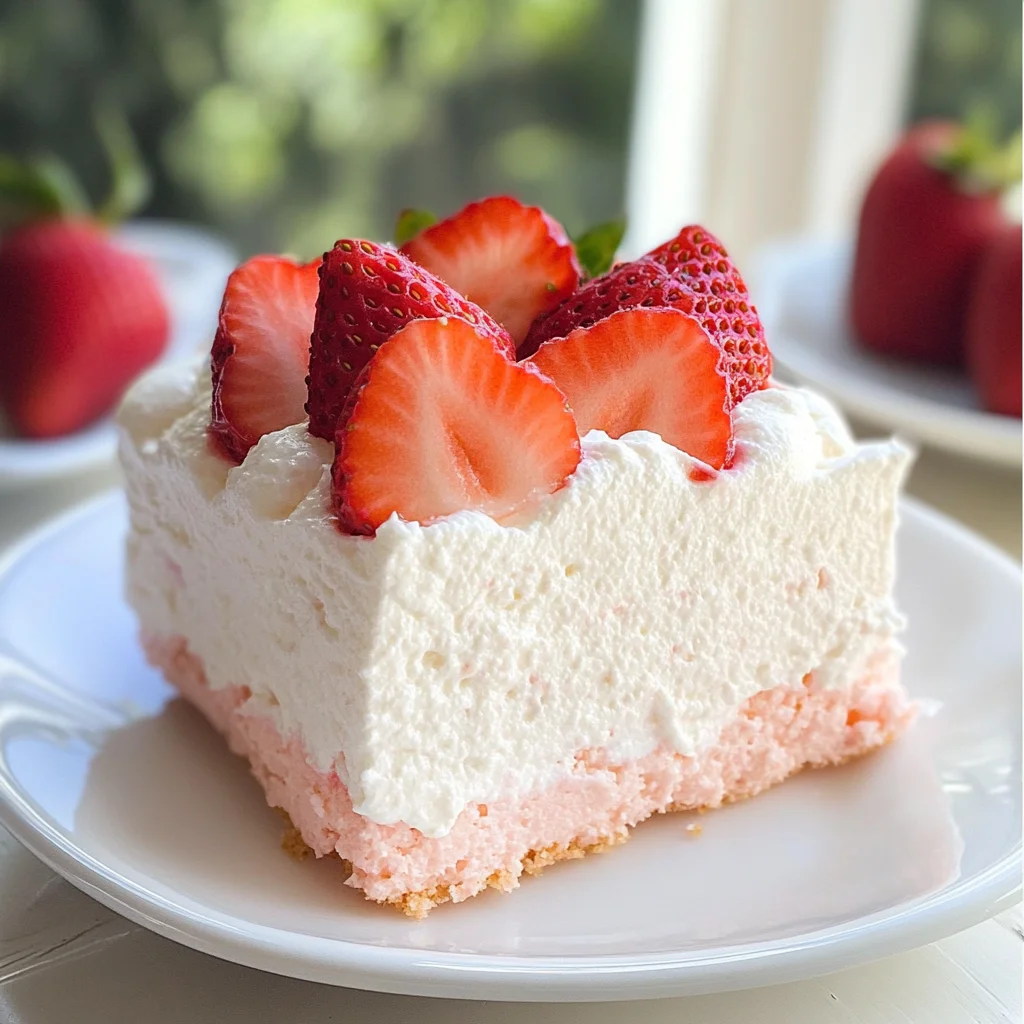 3 Ingredient No Bake Strawberry Cloud Cake