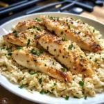 Chicken Scampi with Garlic Parmesan Rice