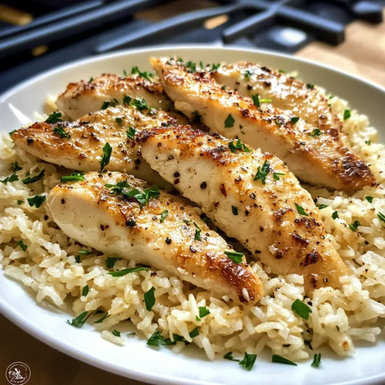 Chicken Scampi with Garlic Parmesan Rice