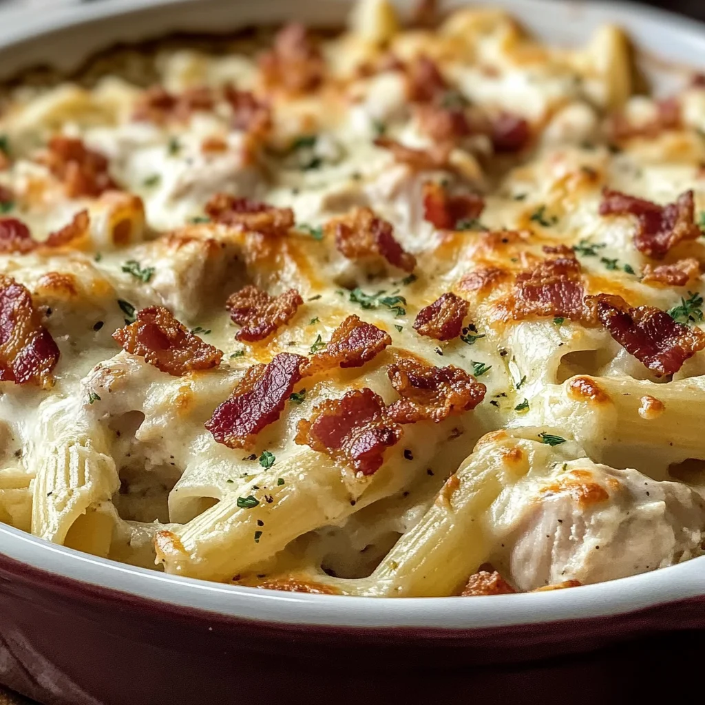 Creamy Chicken Bacon Ranch Pasta Bake