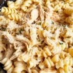 Crockpot Garlic Parmesan Chicken Pasta