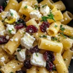 Feta & Cranberry Rigatoni Salad with Lemon Vinaigrette
