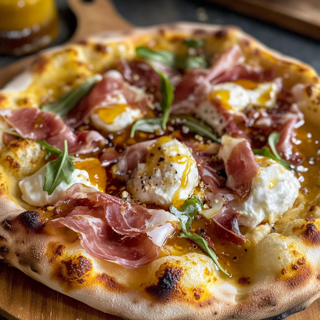 Prosciutto and Honey Burrata Pizza