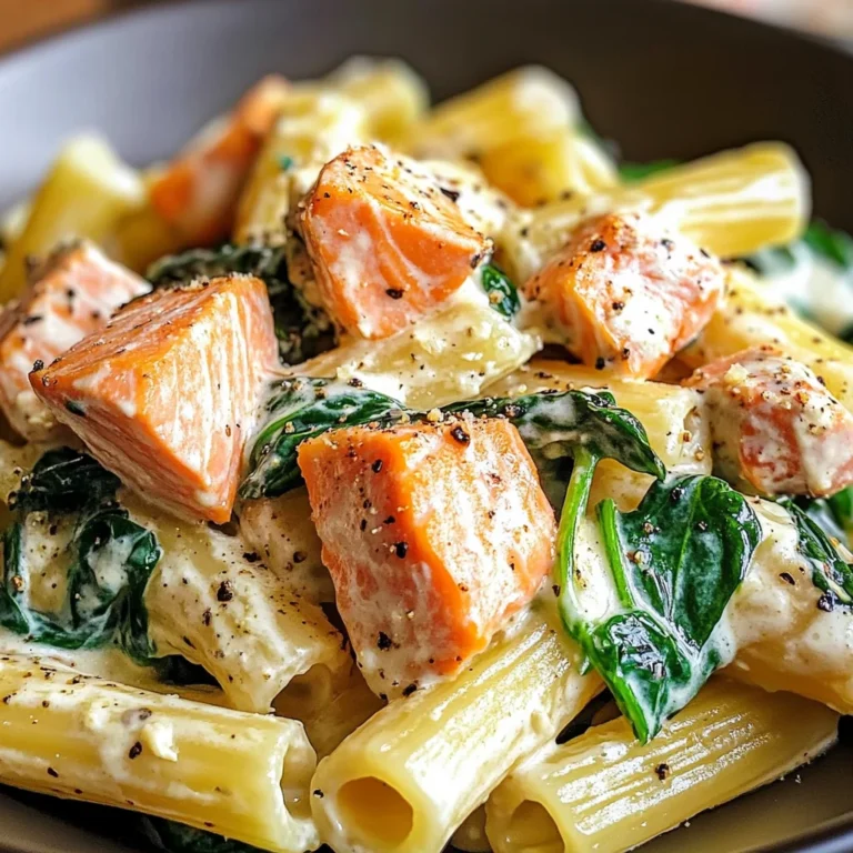 Quick Salmon & Spinach Pasta