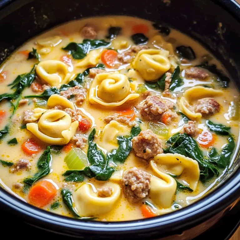Slow Cooker Creamy Tortellini Soup