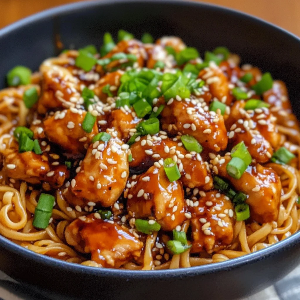Sticky Garlic Chicken Noodles