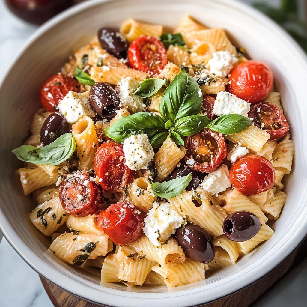 Tomato and Feta Pasta with Olives
