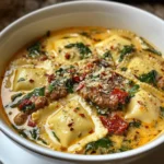 Tuscan Ravioli Soup with Italian Sausage