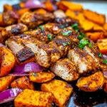 Chili Brown Sugar Chicken and Sweet Potatoes (One-Pan Dinner) 🍠