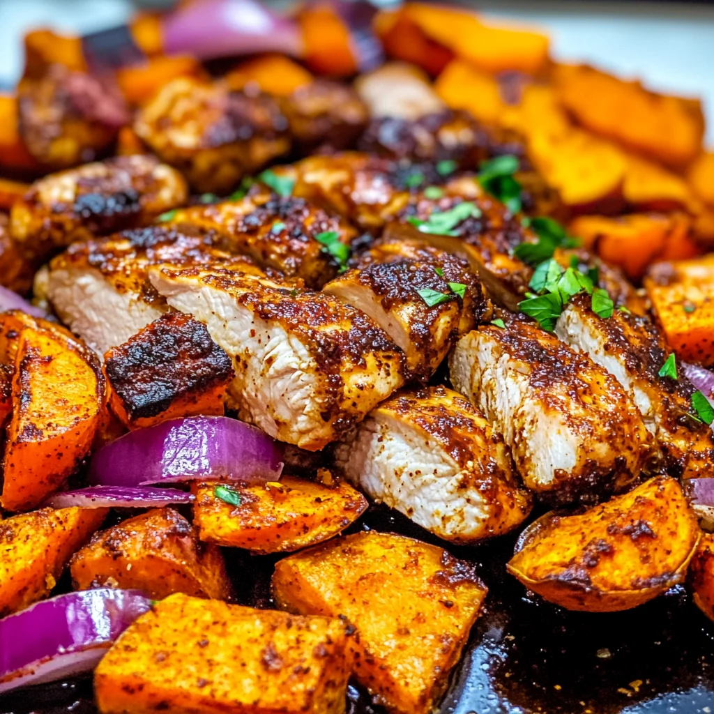 Chili Brown Sugar Chicken and Sweet Potatoes (One-Pan Dinner) 🍠