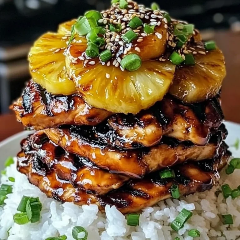 Hawaiian Huli Huli Chicken Stack