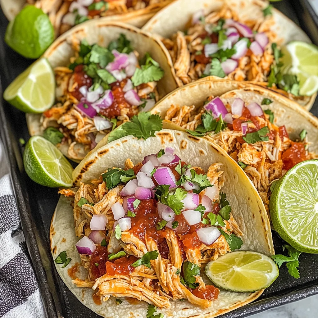 Healthy Crockpot Chicken Tacos