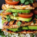 Honey Lime Chicken & Avocado Rice Stack