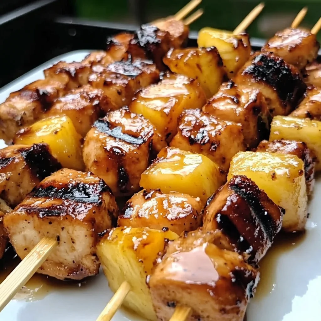 Pineapple Teriyaki Chicken Skewers