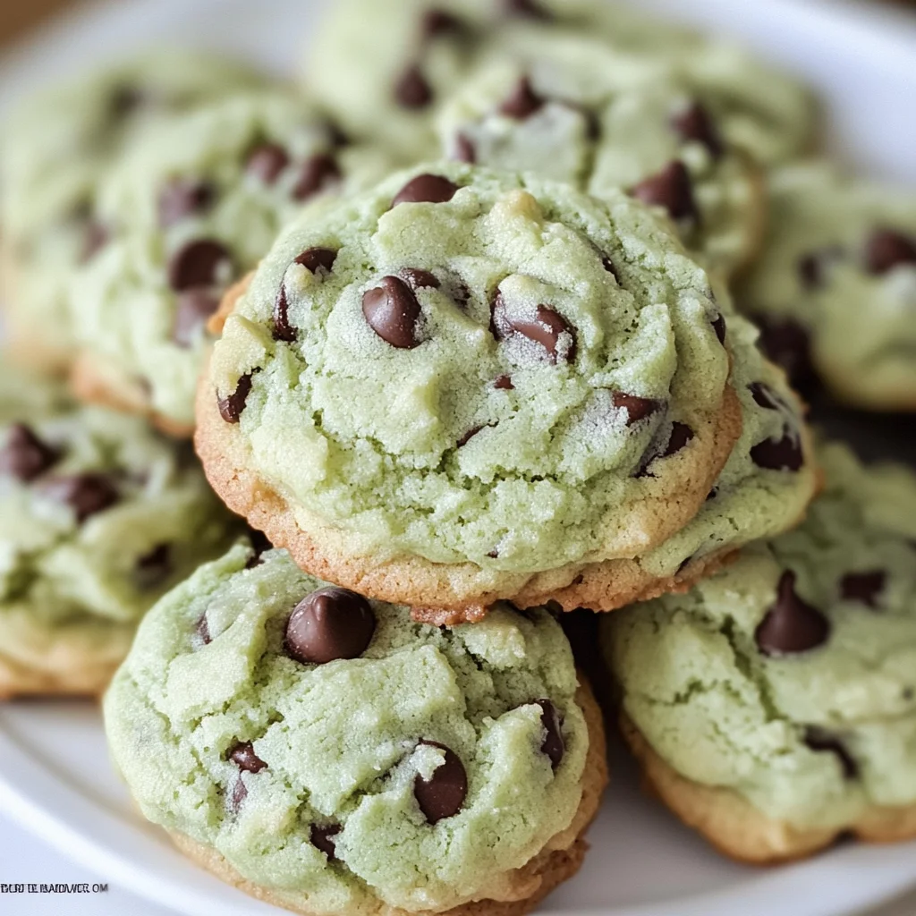 Pistachio Pudding Cookies with Chocolate Chips