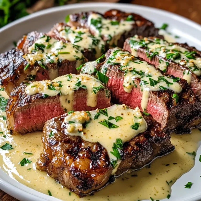 Garlic Butter Steak With Parmesan Cream Sauce