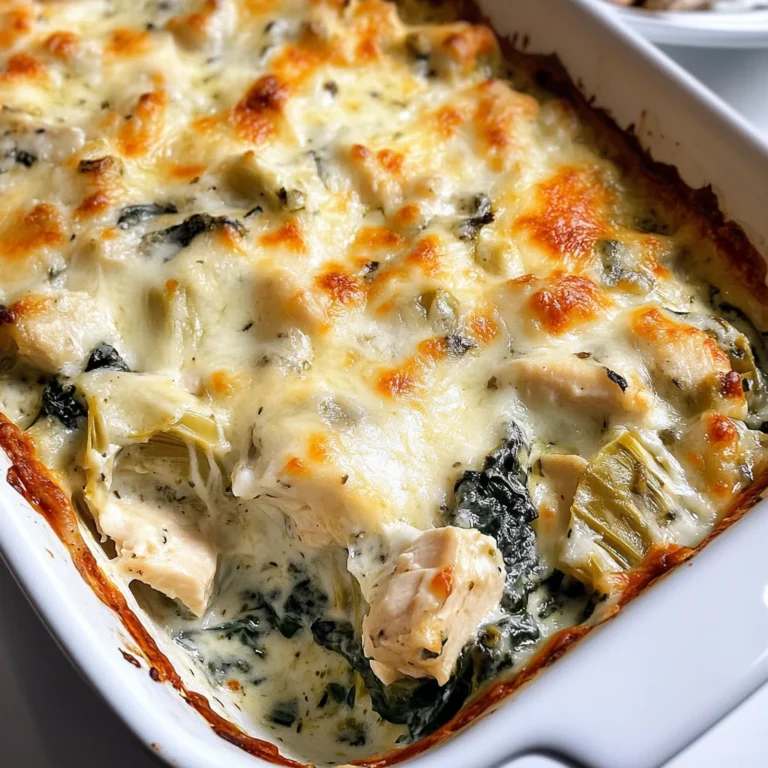 High-Protein Spinach Artichoke Chicken Casserole
