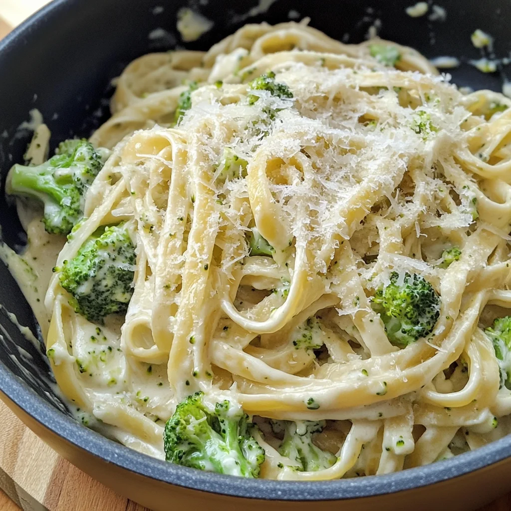 One Pot Broccoli Fettuccine Alfredo