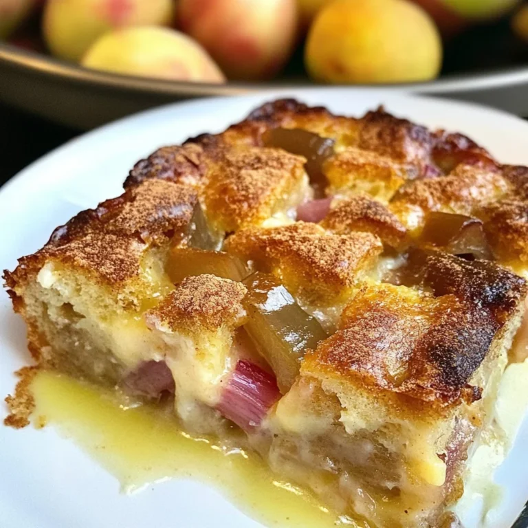 Rhubarb Bread Pudding