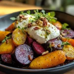 Roasted Beets and Carrots Salad with Burrata