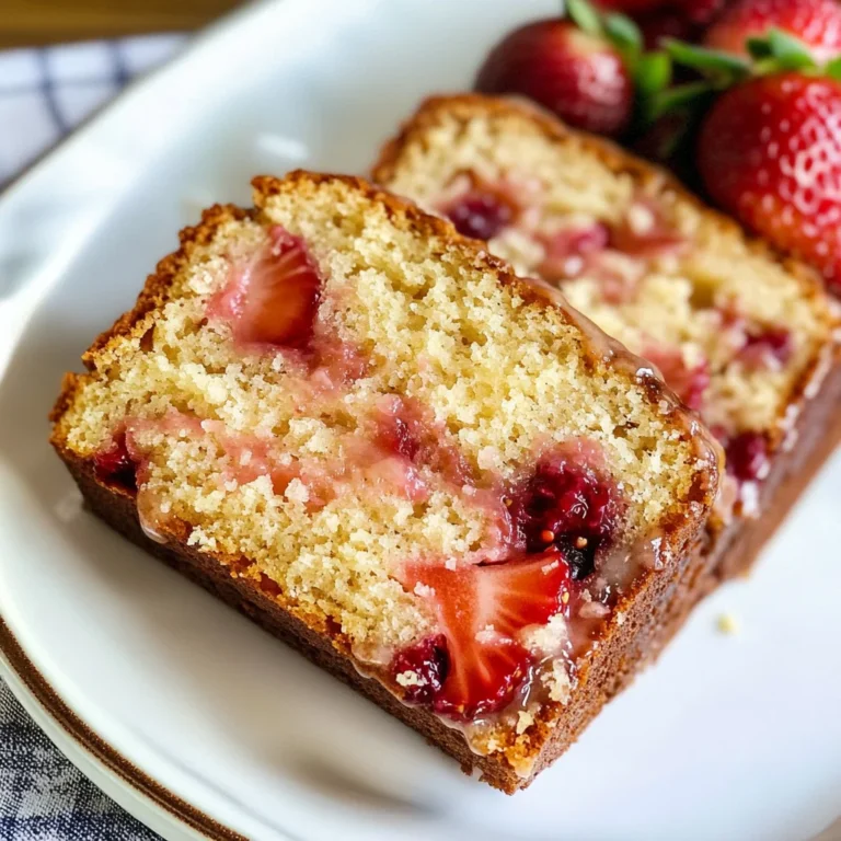 Strawberry Quick Bread with Fresh Berries