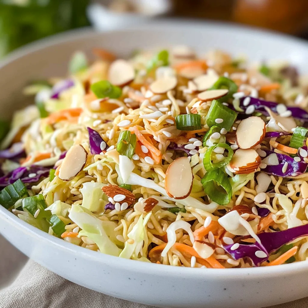 Asian Cabbage Crunch Salad with Ramen