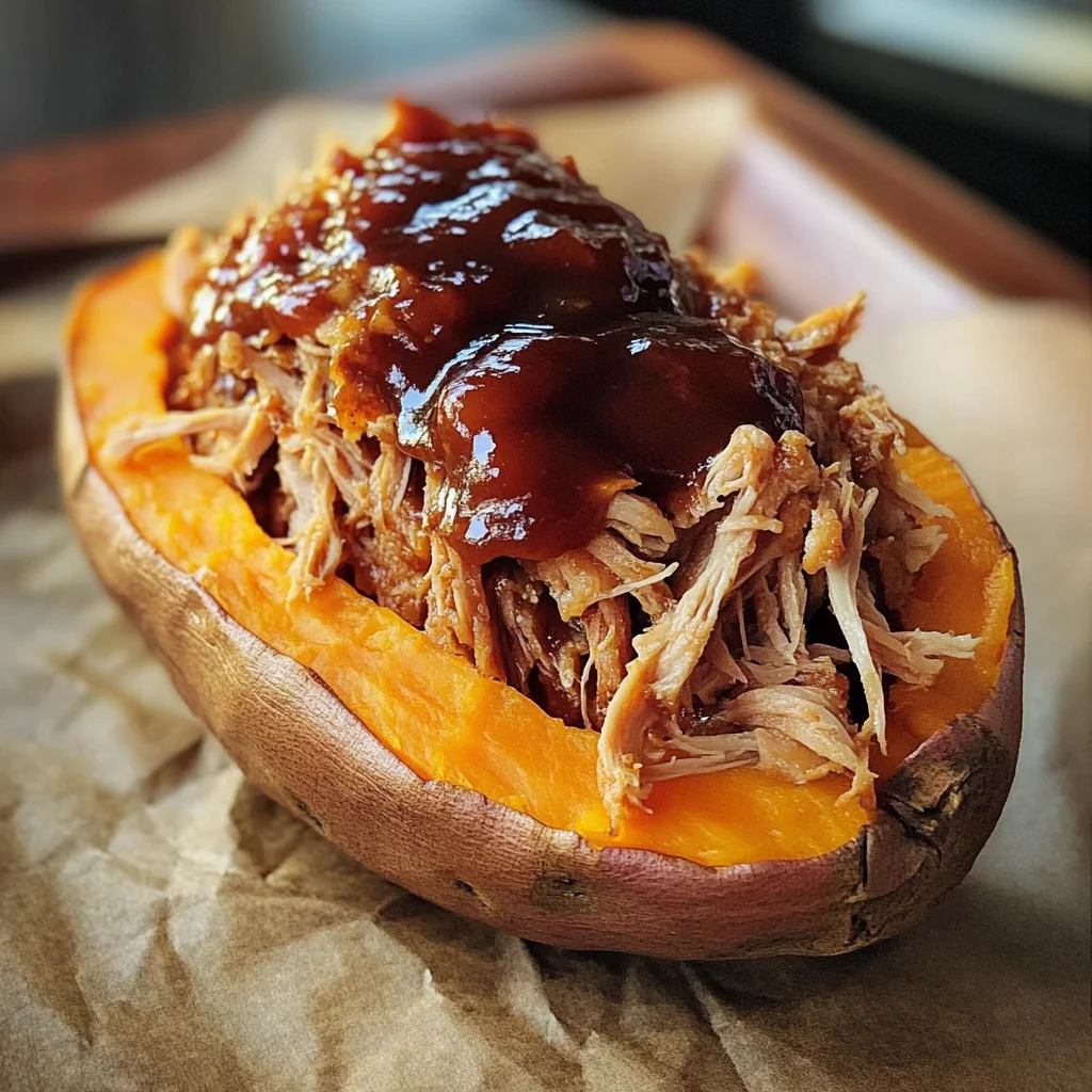 Pulled Pork Stuffed Sweet Potato