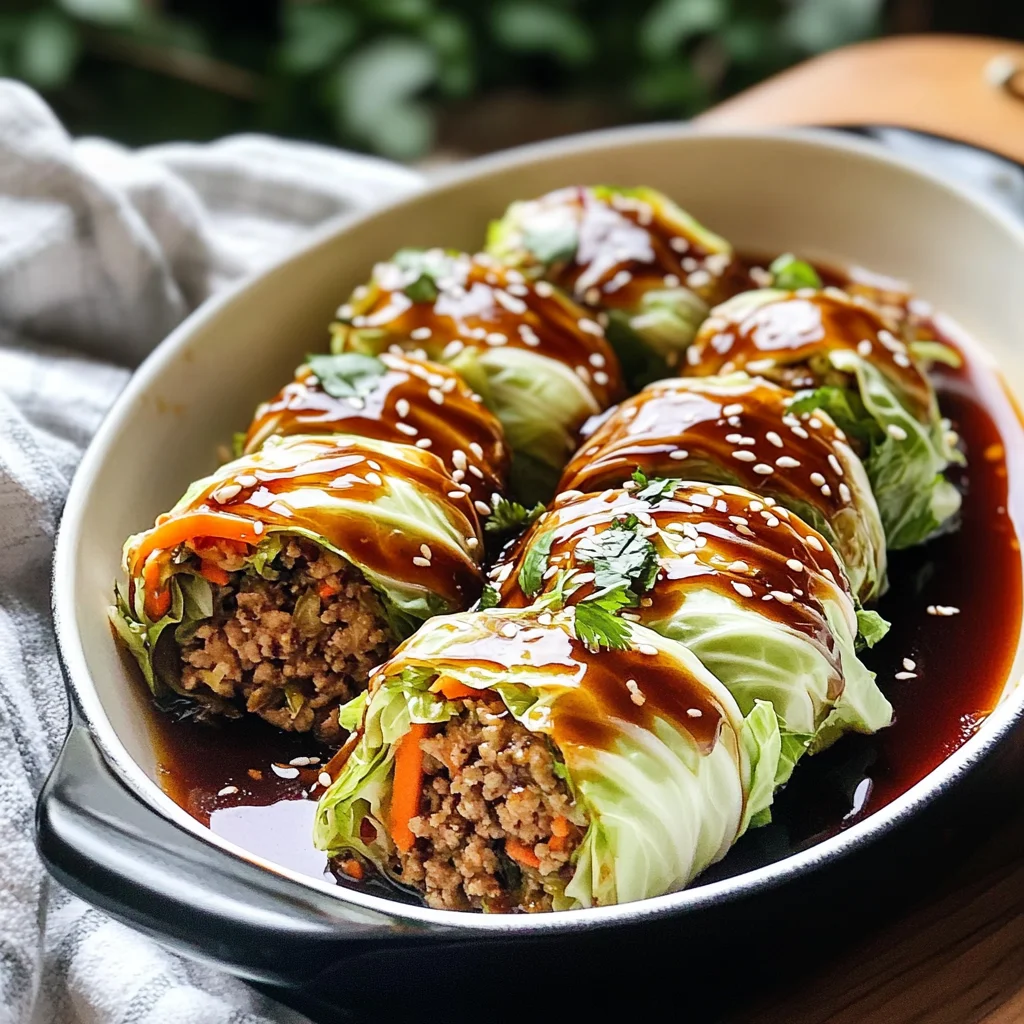 Sesame Ginger Keto Cabbage Rolls