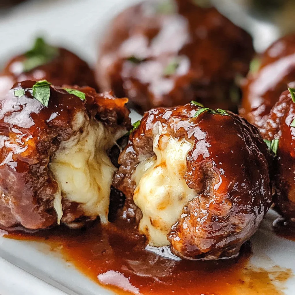 Smoked Cheese Stuffed Meatballs